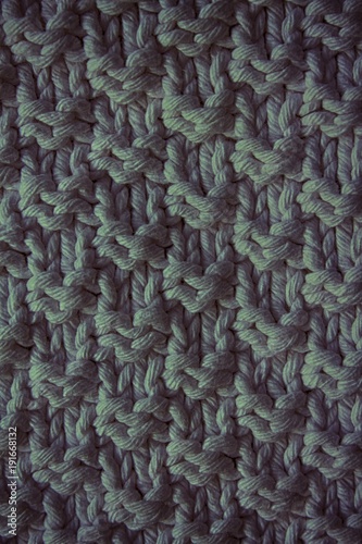 The texture of a knitted woolen fabric blue. Background for web site or mobile devices.