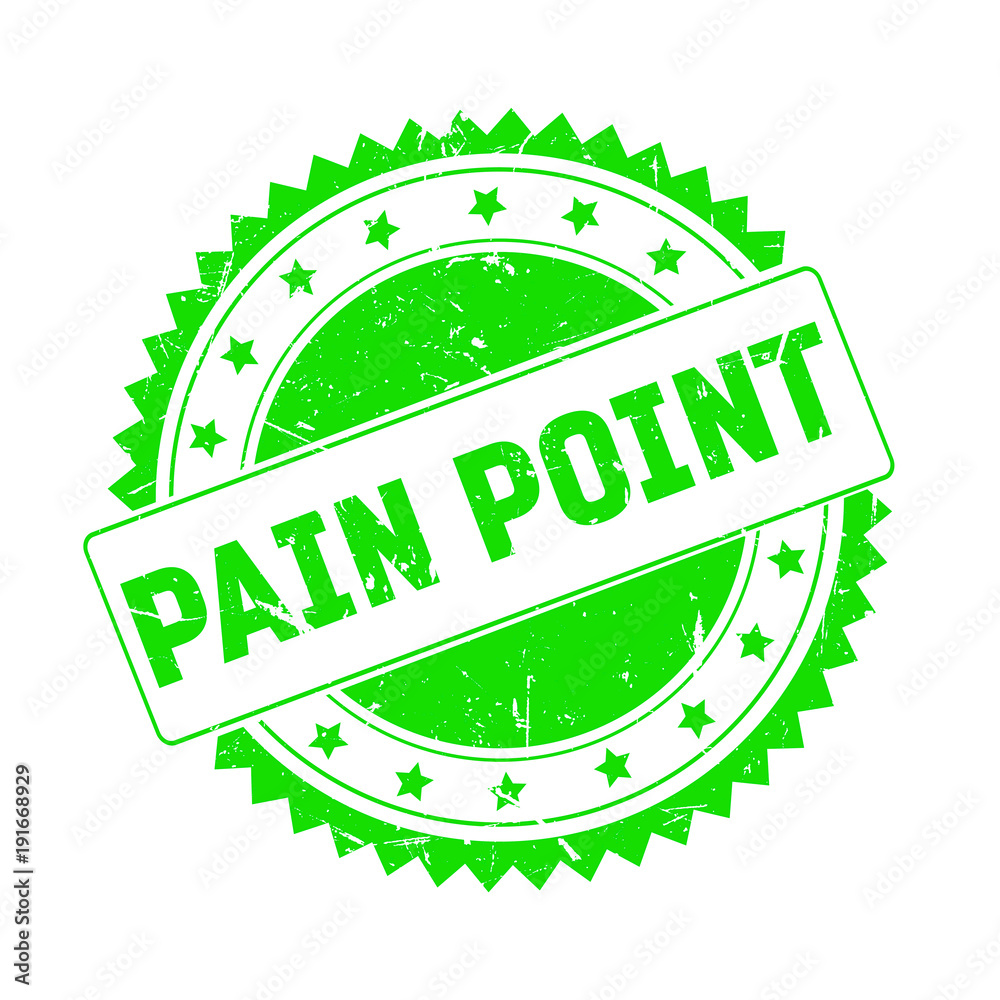 Pain Point green grunge stamp isolated