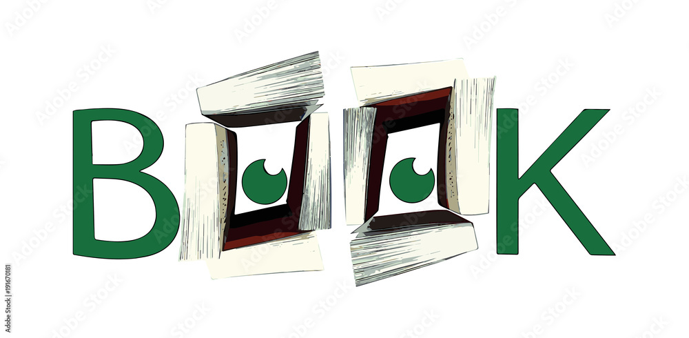 Φωτογραφία Logo book avec les lettres B et K et des livres formant deux lettres O sur un fo