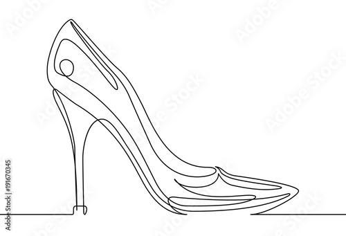 Lady's Shoe Continuous Line Vector