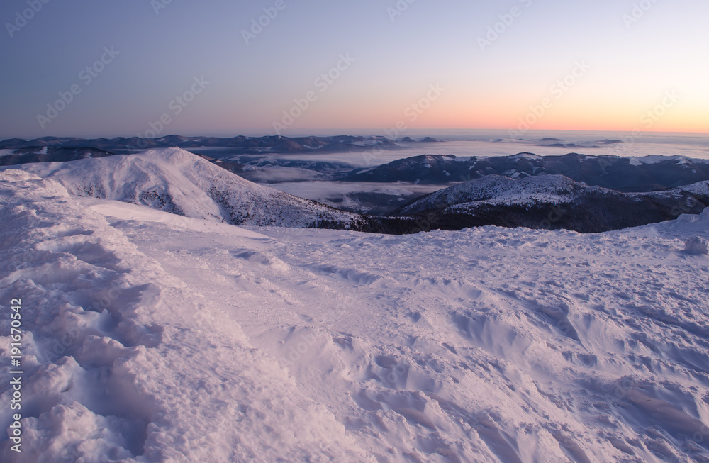 Blue hour photograph taken in Ukrainian Carpathians Blue hour photograph taken in Ukrainian Carpathians