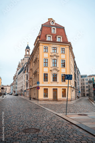 Old beautiful houses in Dresden, Saxony, Germany