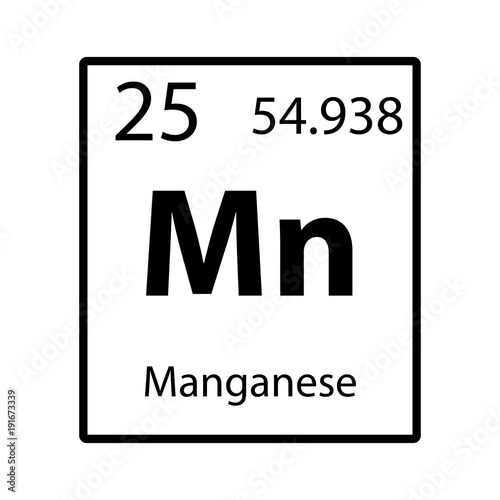 Manganese periodic table element icon on white background vector