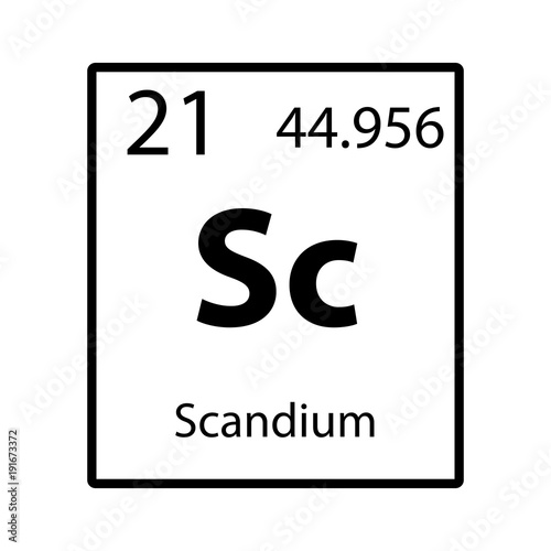 Scandium periodic table element icon on white background vector