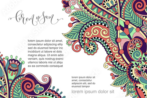 paisley flower pattern in ethnic style, indian decorative floral