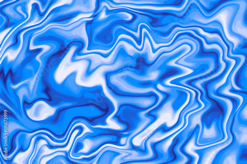 Cyan blue digital marbling. Abstract marbled backdrop. Liquid paint abstraction