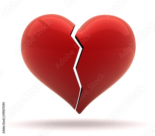 broken heart 3d illustration photo