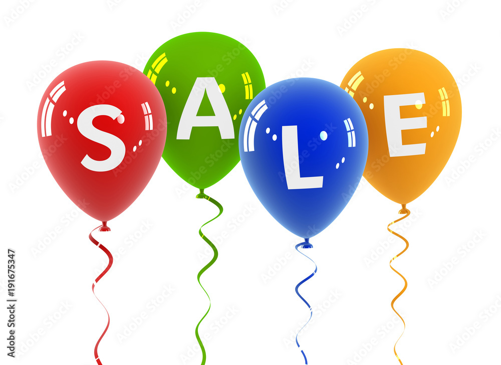 sale balloon concept 3d illustration sale balloon concept 3d illustration