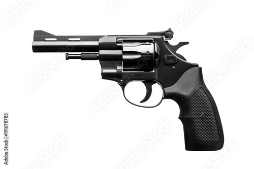 Wallpaper Mural black gun pistol revolver isolated on white Torontodigital.ca