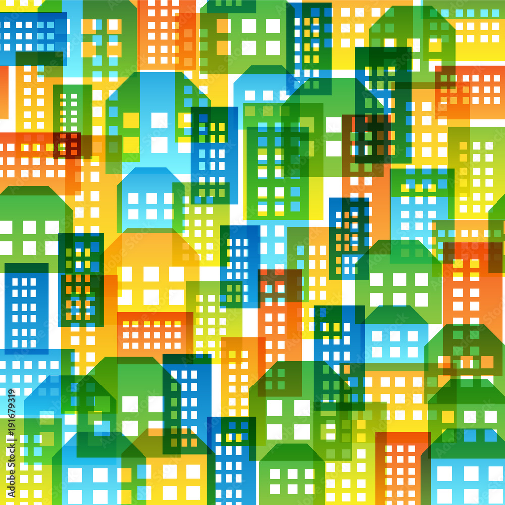Cityscape colorful background.