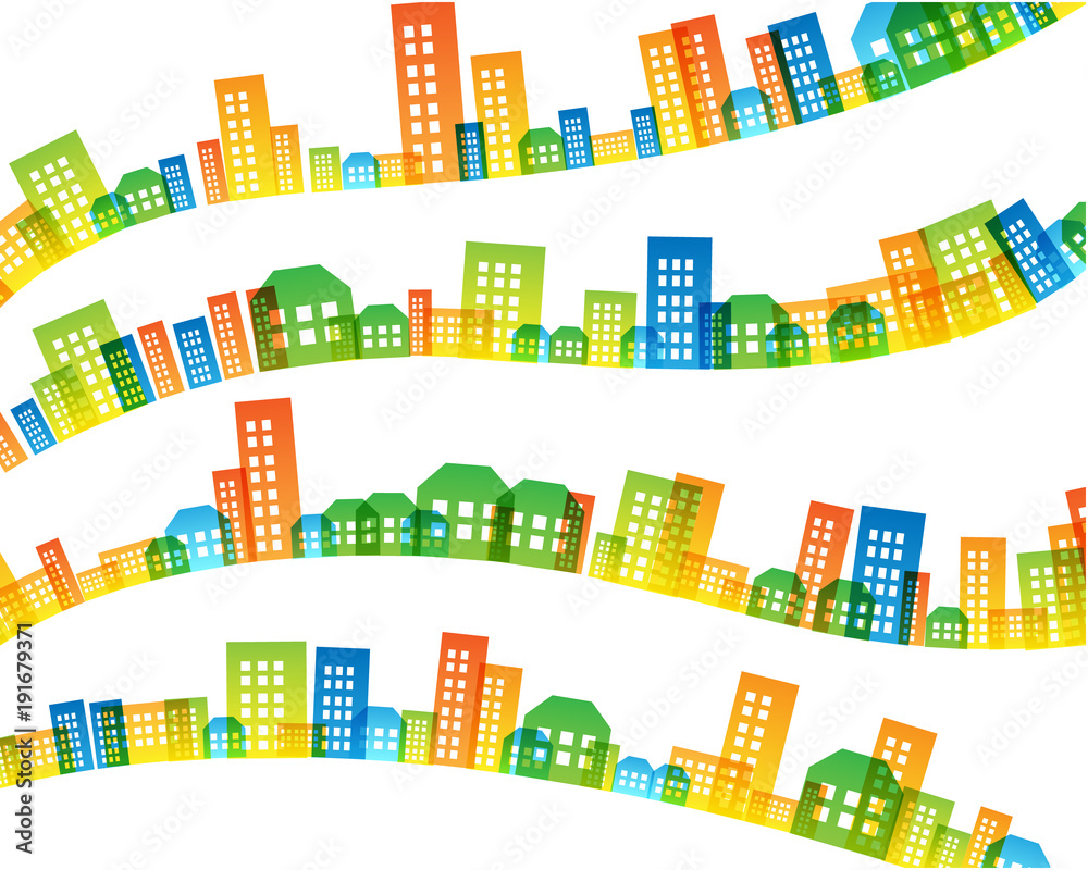 Fototapeta premium Cityscape colorful decorations.