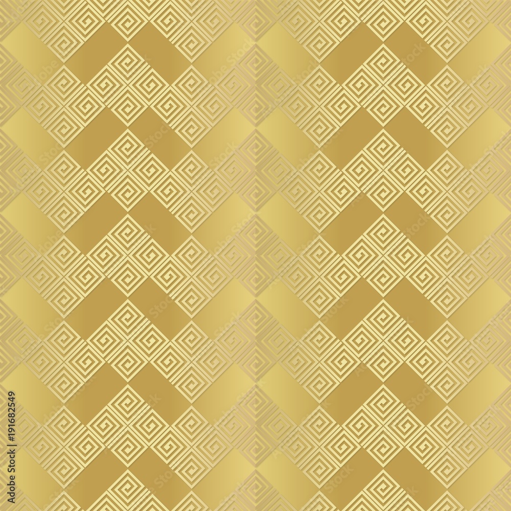 Gold metal foil with pattern. Metallic color regular seamless pattern