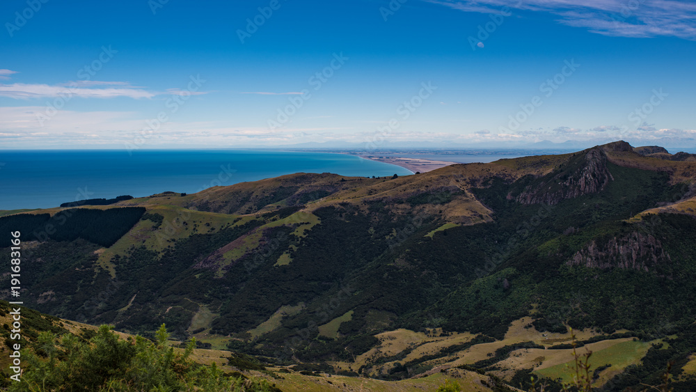 Obraz premium Lake Ellesmere, Canterbury Bight from Bossu road.
