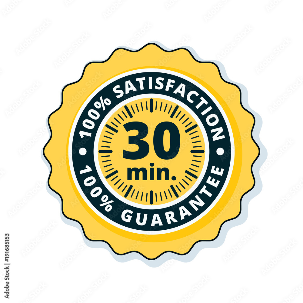 30 minetes Guarantee illustration 30 minetes Guarantee illustration