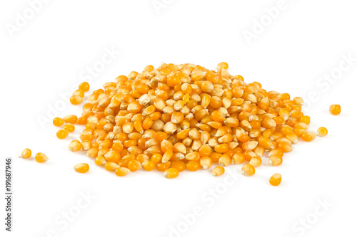 pile of dried corn isolated on white background