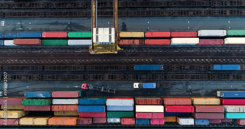 container en vue aérienne 