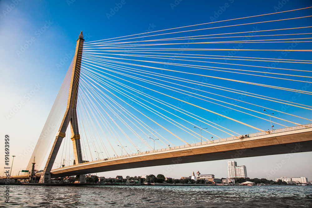 The Rama VIII Bridge is a cable-stayed bridge in Bangkok Thailand.