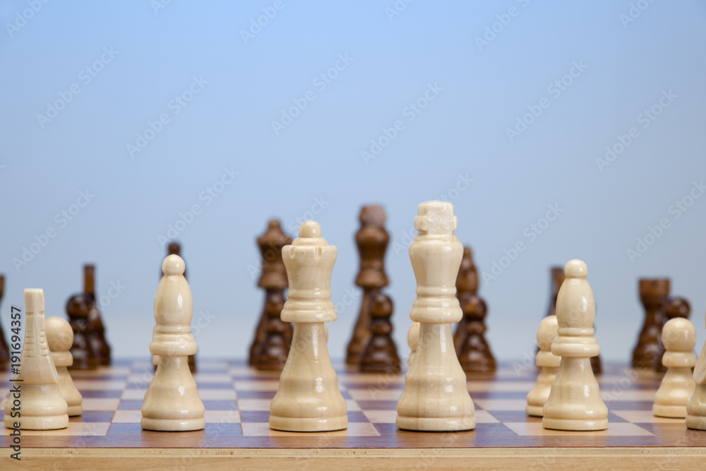 Game of chess set out ready to start Game of chess set out ready to start
