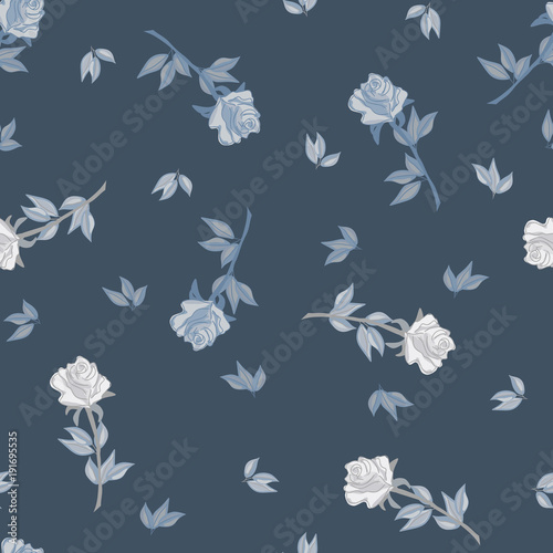 Seamless pattern with roses. Vector pattern with roses for background, textile, print.