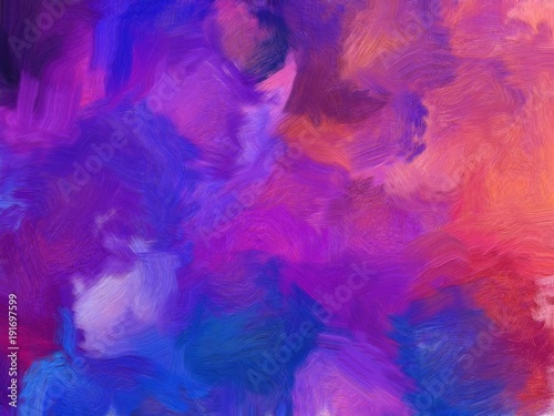 Abstract purple clouds watercolor background. Colorful texture. Oil painting style.