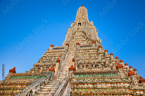 Great Palace Buddhist temple in sunset  Bangkok  Thailand.