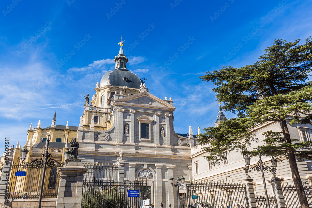Cathedral of Saint Mary the Royal of La Almudena. Madrid is a popular tourist destination of Europe