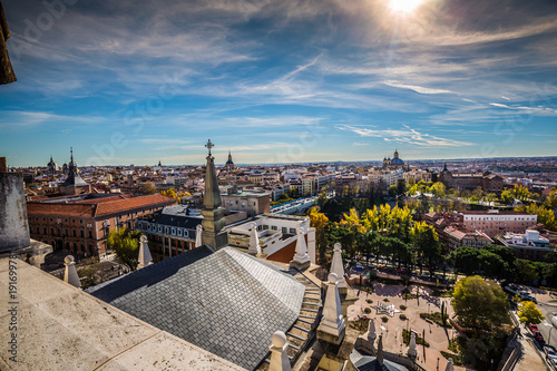 Obraz na płótnie View of Madrid from Almudena Cathedral, Spain w salonie