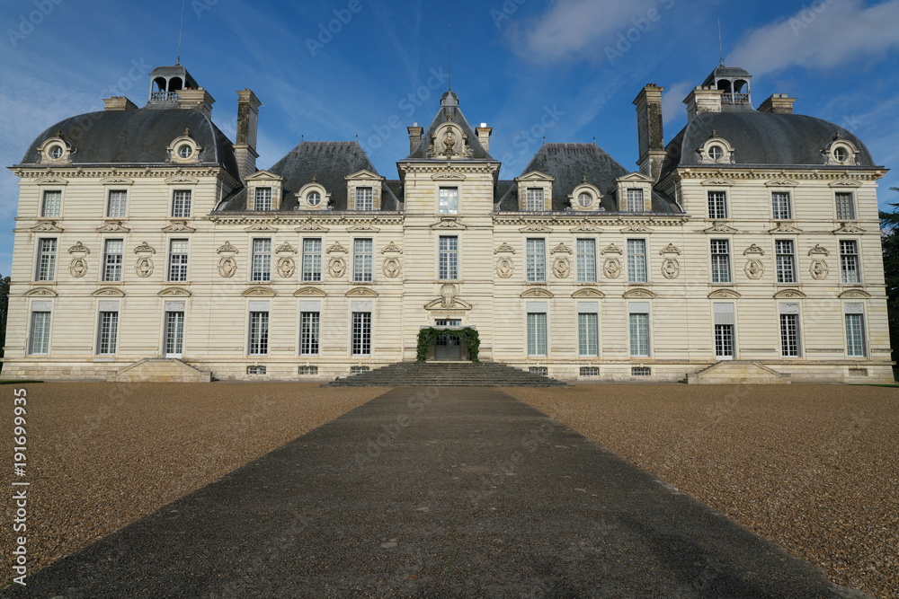 Loir-et-Cher,France-January 24,2018: Facade of Chateau de Cheverny  