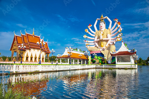 Wat Plai Laem temple with 18 hands God statue (Guanyin) , Koh Samui, Thailand. photo