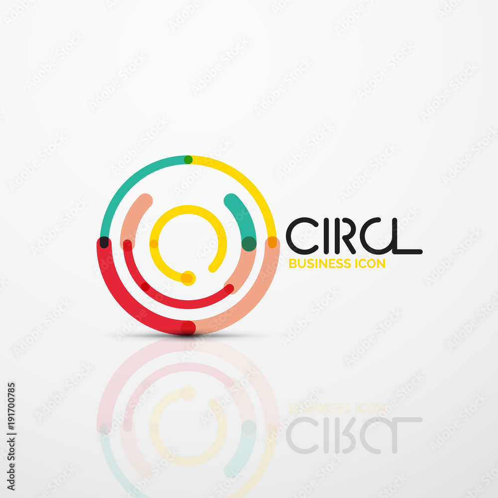 Abstract swirl lines symbol, circle logo icon Abstract swirl lines symbol, circle logo icon