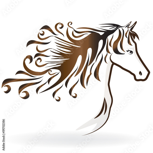 Logo animal head horse outline decal wallpaper