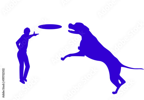 Frisby, man and dog