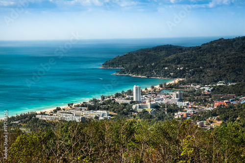 Panoramic view of the town of Patong on Phuket Thailand