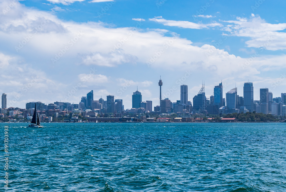 Sailboat on the Sydney skyline