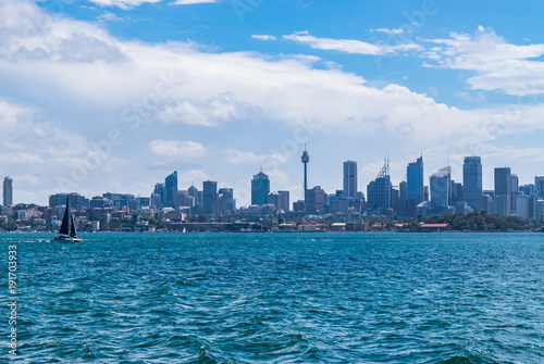 Sailboat on the Sydney skyline