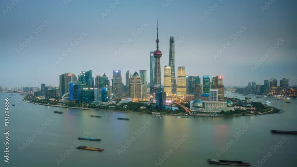 4k timelapse video of Shanghai from day to night 4k timelapse video of Shanghai from day to night