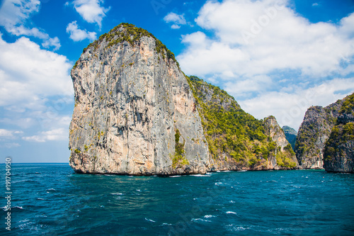 Cliffs and the clear sea in Phi Phi islands, Thailand