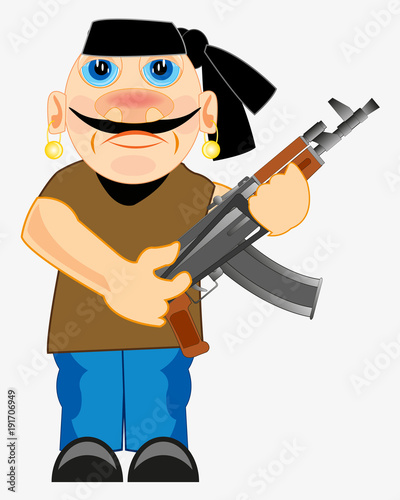 Terrorist with automaton