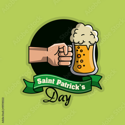 Saint patricks day beer card icon vector illustration graphic design