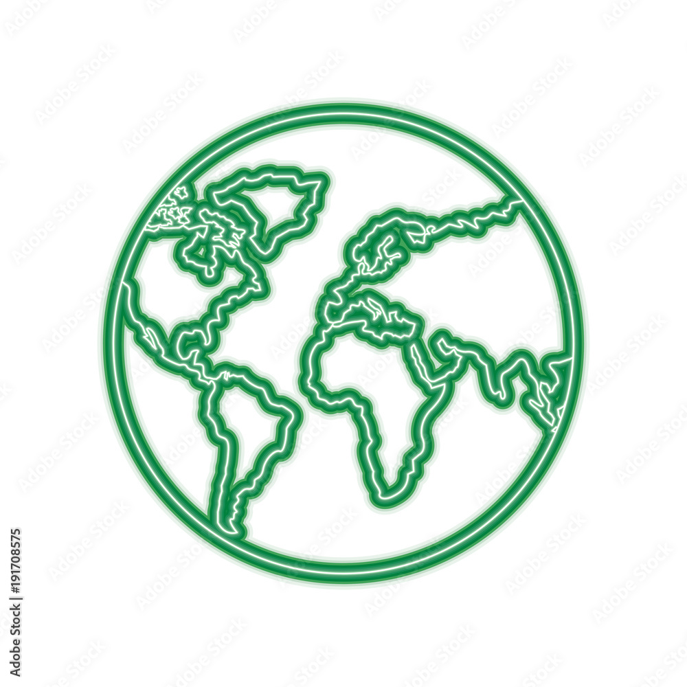 earth planet world globe map icon vector illustration green line design earth planet world globe map icon vector illustration green line design