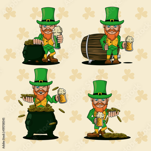 Saint patricks elf cartoon icon vector illustration graphic design