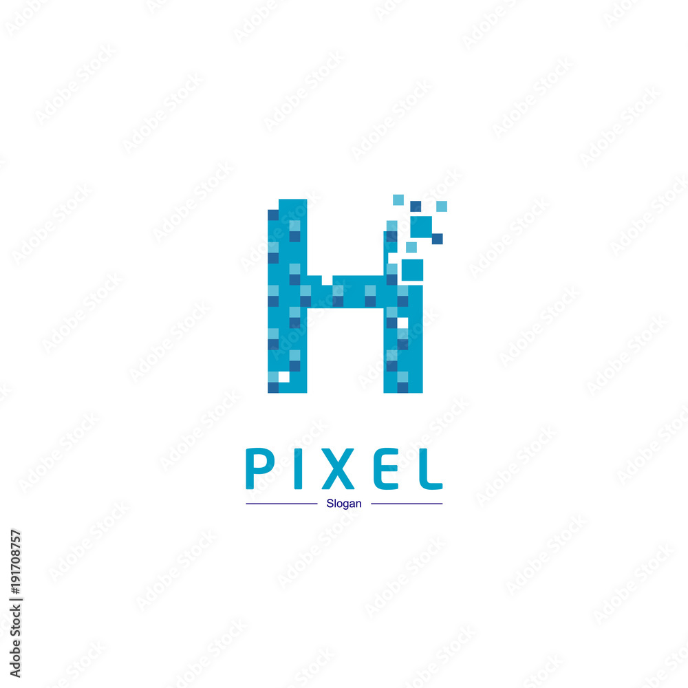 Obraz premium Letter H Pixel Logo Design