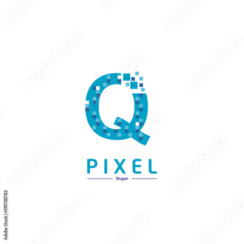 Letter Q Pixel Logo Design