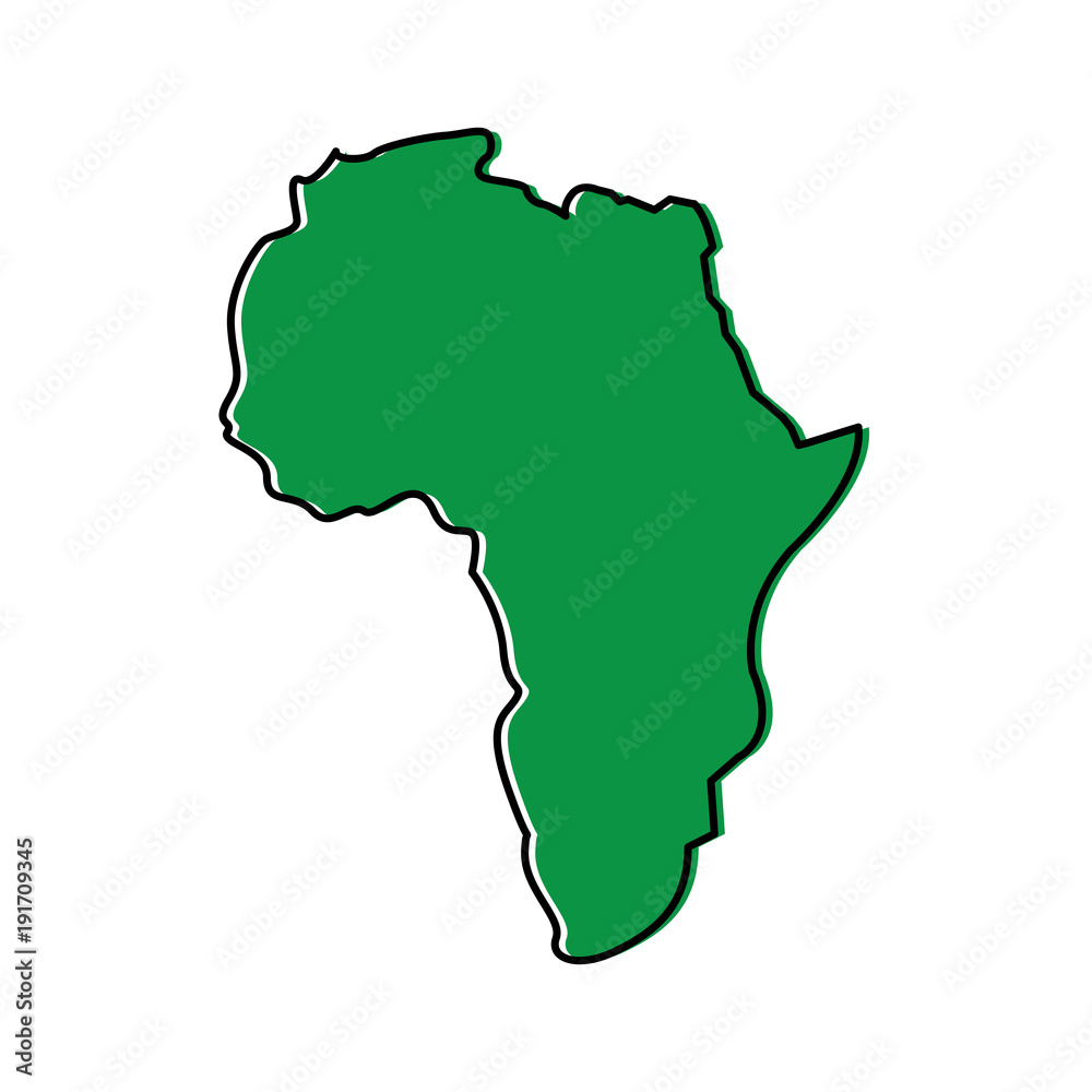 map of africa continent silhouette on a white background vector illustration  green design image