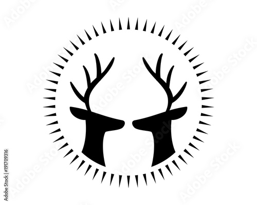 deer head silhouette reindeer deer elk stag image vector icon logo silhouette