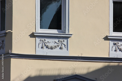 historical city schwaebisch gmuned details ornaments and facades marketplace photo