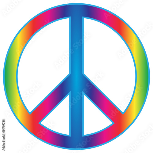Rainbow Peace Sign Flat Icon