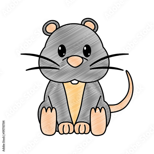 grated mouse cute wild animal character