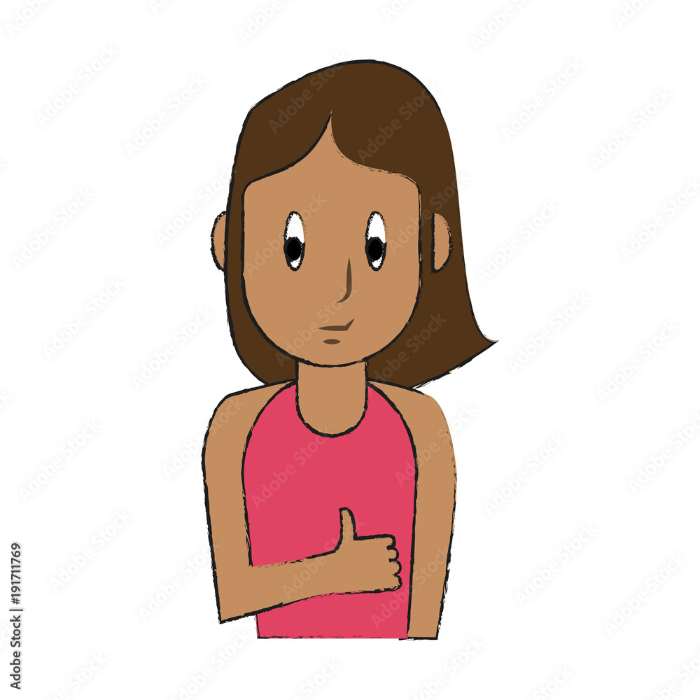 Young woman cartoon icon vector illustration graphic design Young woman cartoon icon vector illustration graphic design
