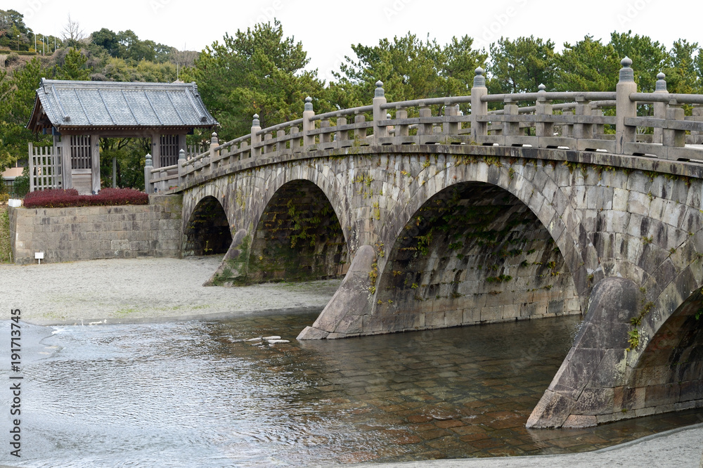 石橋記念公園　西田橋と西田橋御門　鹿児島県鹿児島市